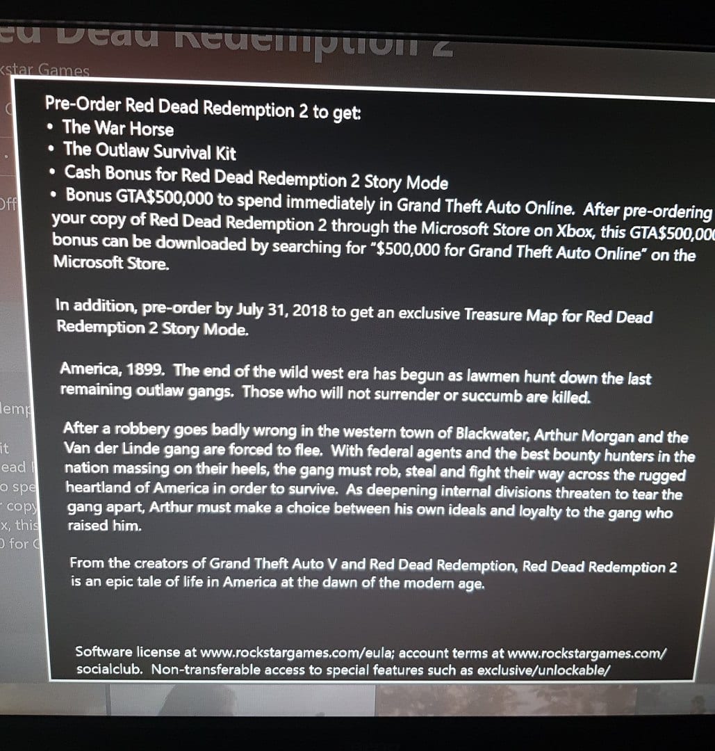 Red Dead Redemption 2 Pre-Order Details