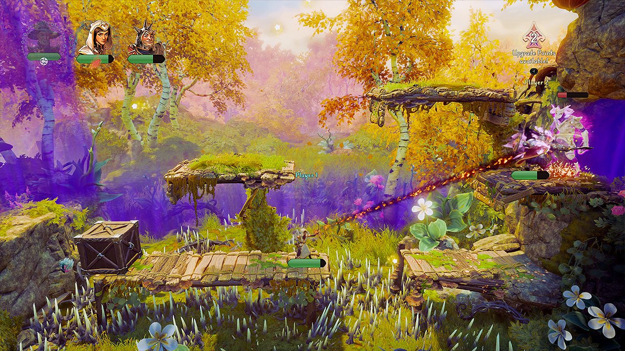 A screenshot of Trine 4 during a battle sequence