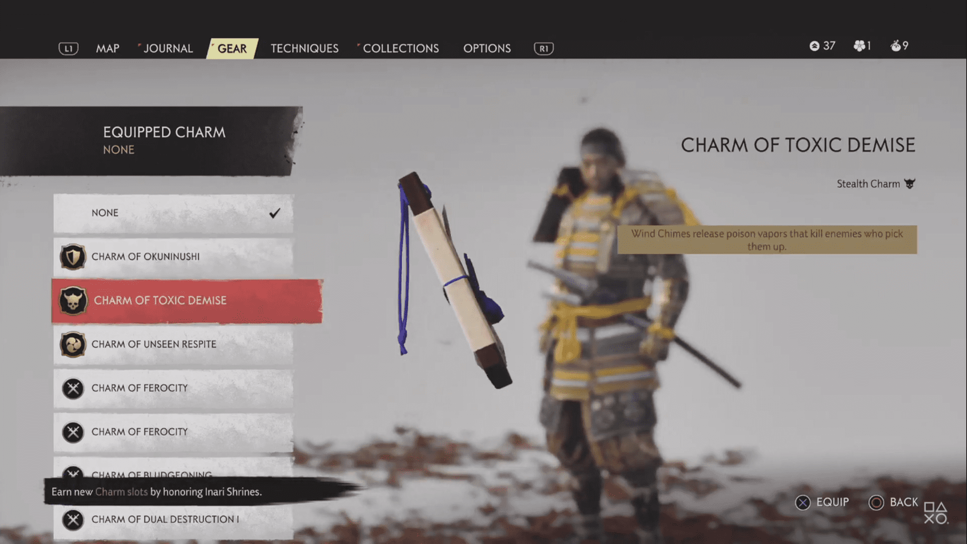 Charms and armor are a very important way of customizing Jin
