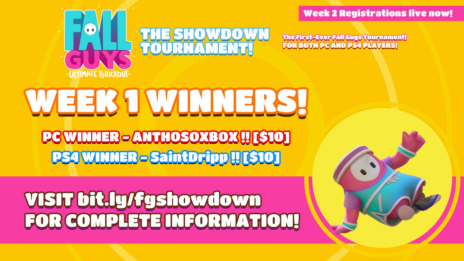 Fall Guys The Showdown Tournament Week 1 Winners