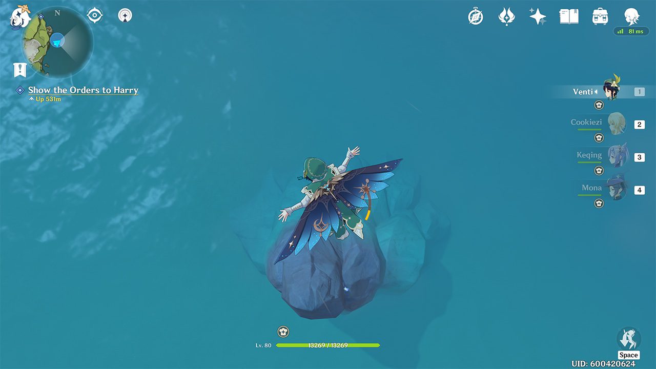 Genshin Impact Meteorite Location - Starfell Region - Above Thousand Winds Temple