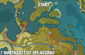 Genshin Impact Crystal Shard Northeast Mt. Aozang