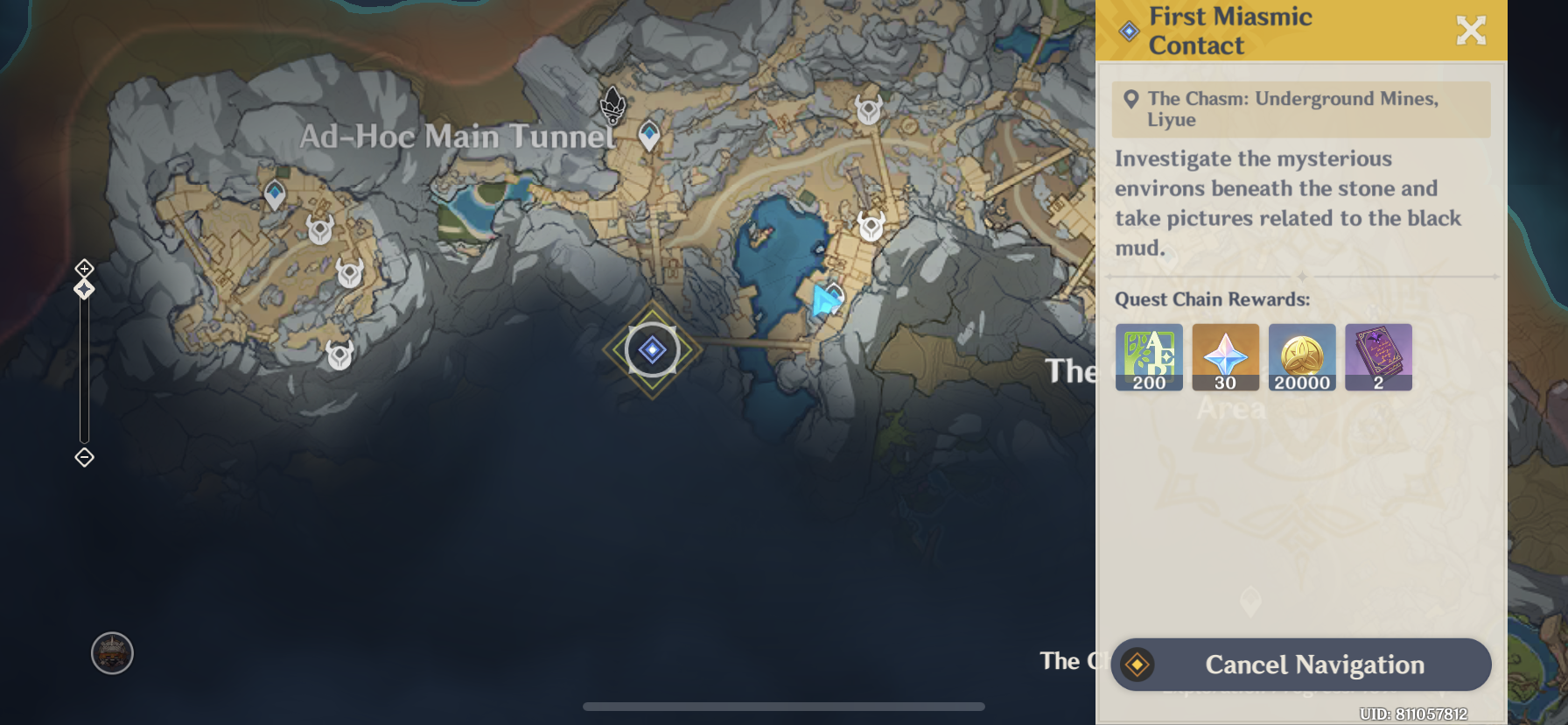 Genshin Impact - First Miasmic Contact Map View