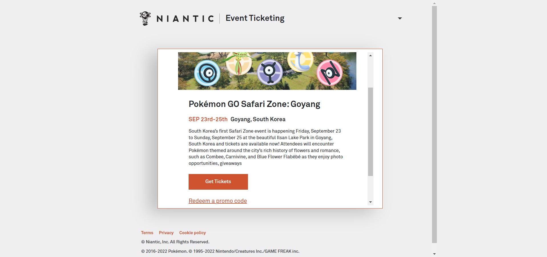 Ticket purchasing Safari Zone