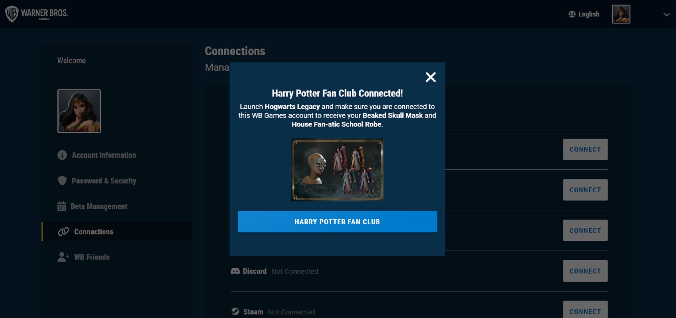Hogwarts Legacy House WB linking
