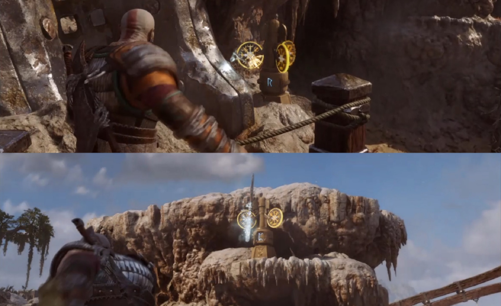 God of War: Ragnarok, How to unlock Nornir Chests, pillars