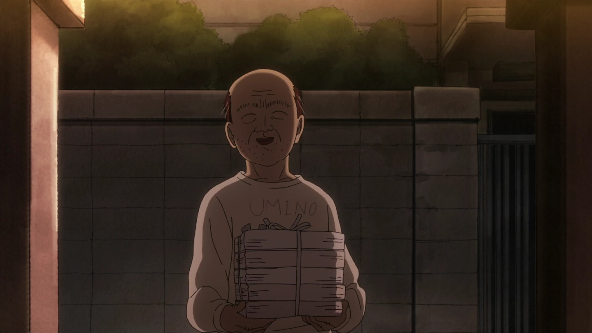 The man takes home his shonen manga col