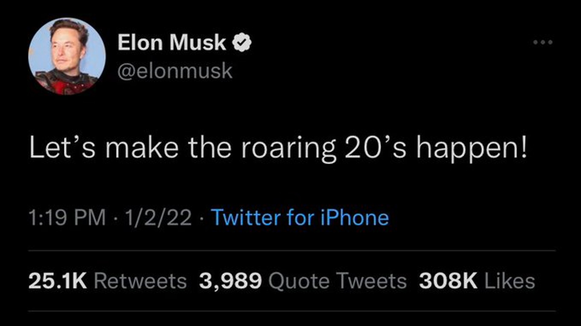 Elon Musk Roaring 20s