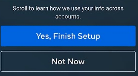 Instagram finish setup