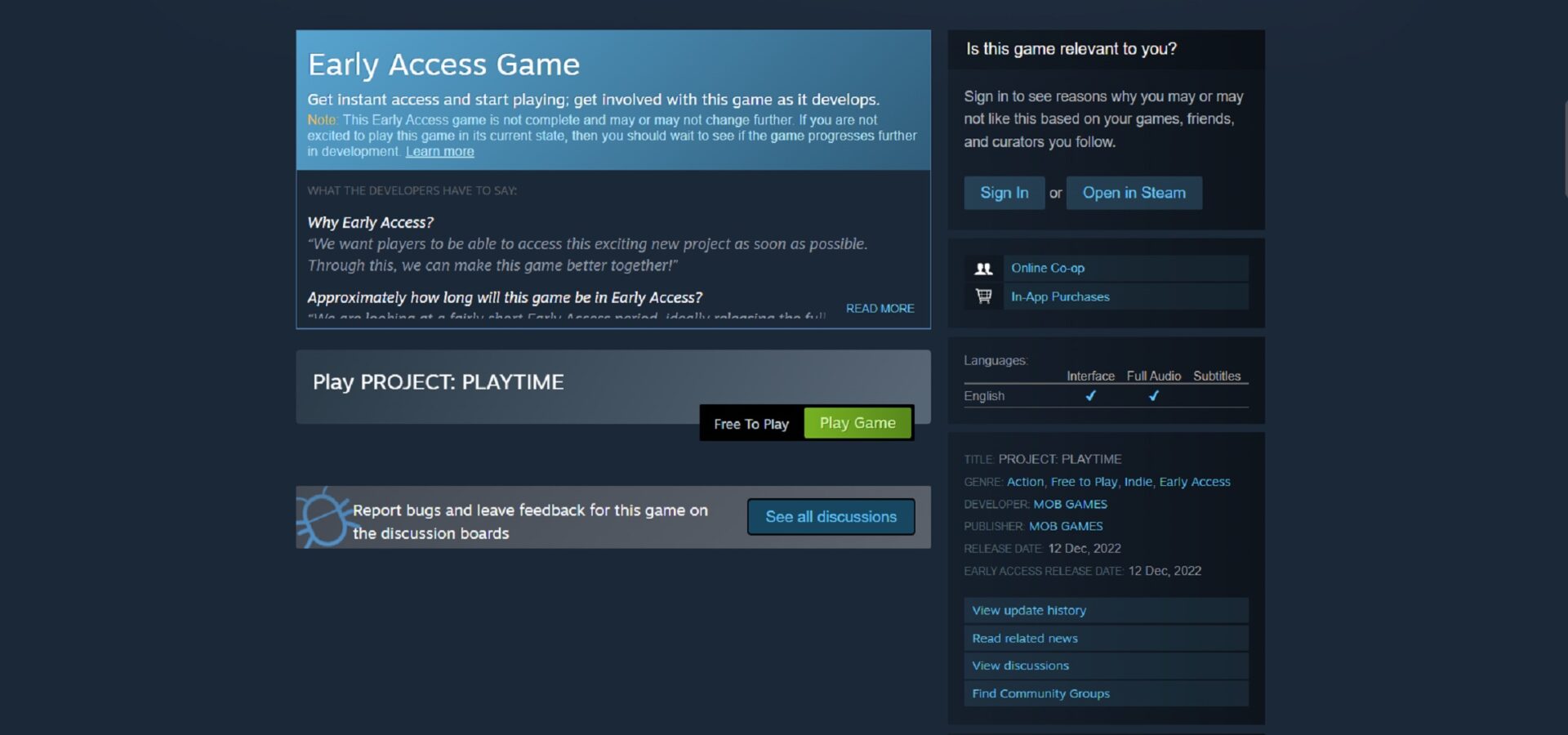 Project Playtime Sign In PROJECT: Playtime - Is it free?