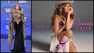 Why did Shania Twain say that doing topless photoshoots is liberating?