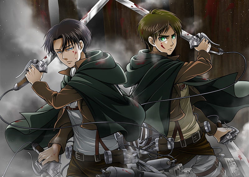 Eren Yeager and Captain Levi
