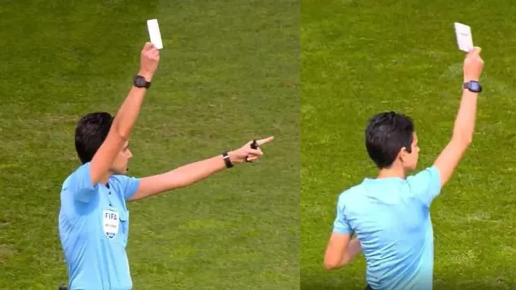 First white card in football