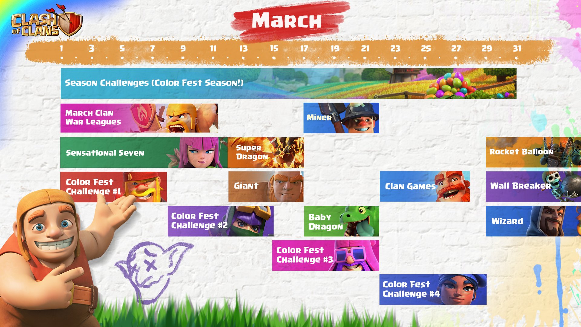 Clash of Clans Color Fest March 2023