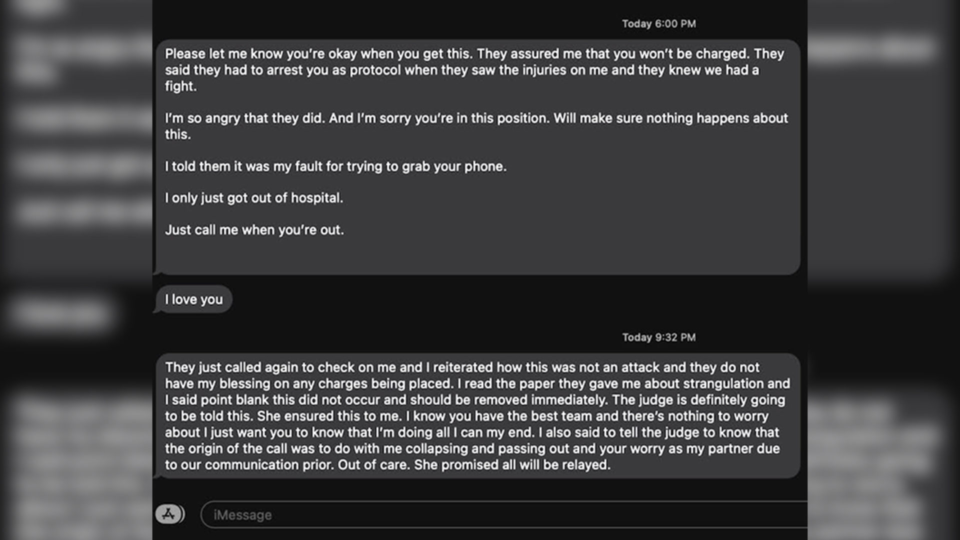 Jonathan Majors assault charge text messages