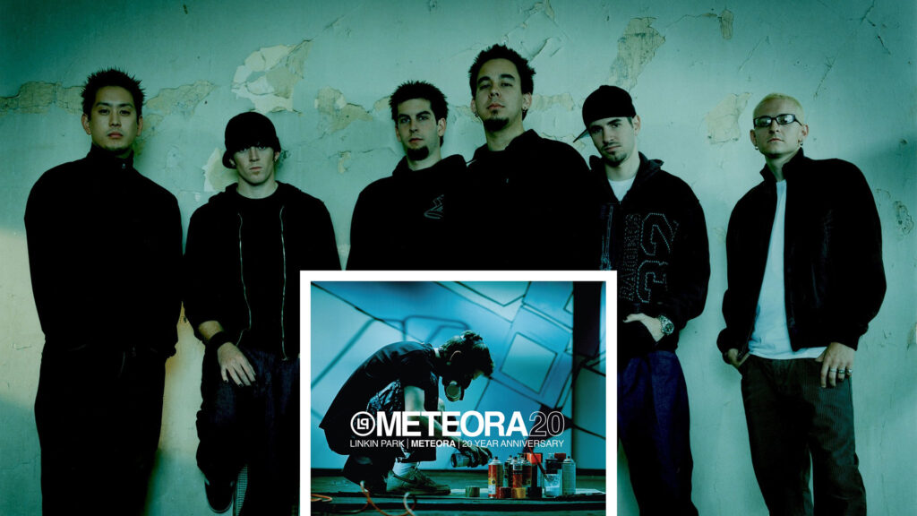 Mike Shinoda, Chester Bennington and other Linkin Park members during Meteora