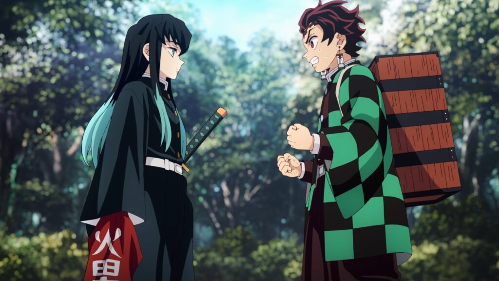 Muichiro Tokito and Tanjiro in Demon Slayer