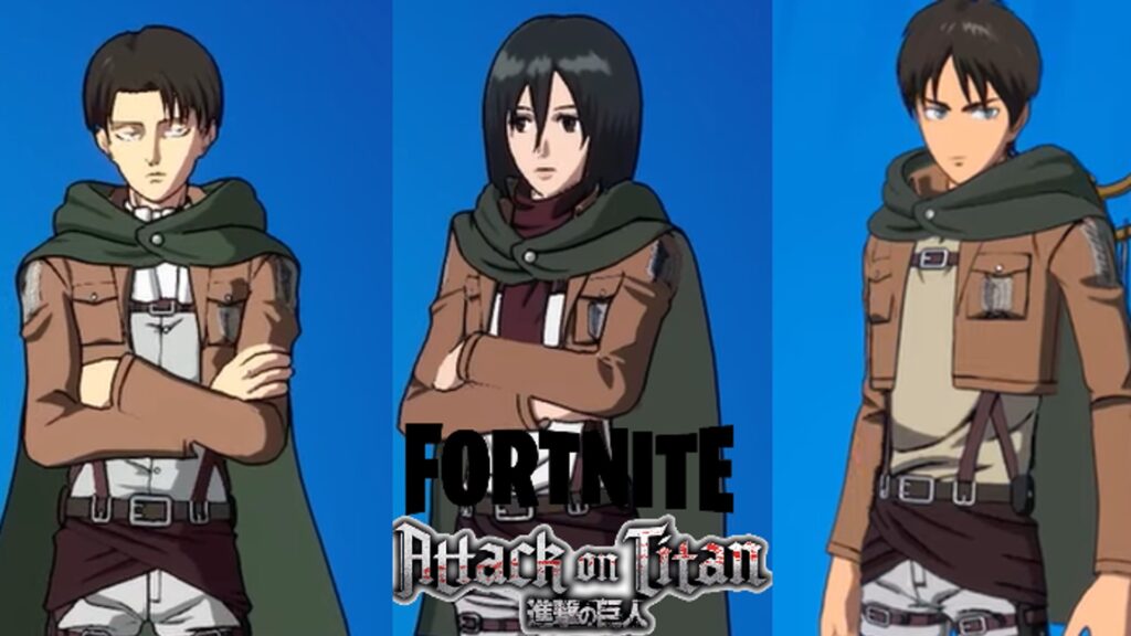 Fortnite Eren Yeager, Mikasa, Levi skins