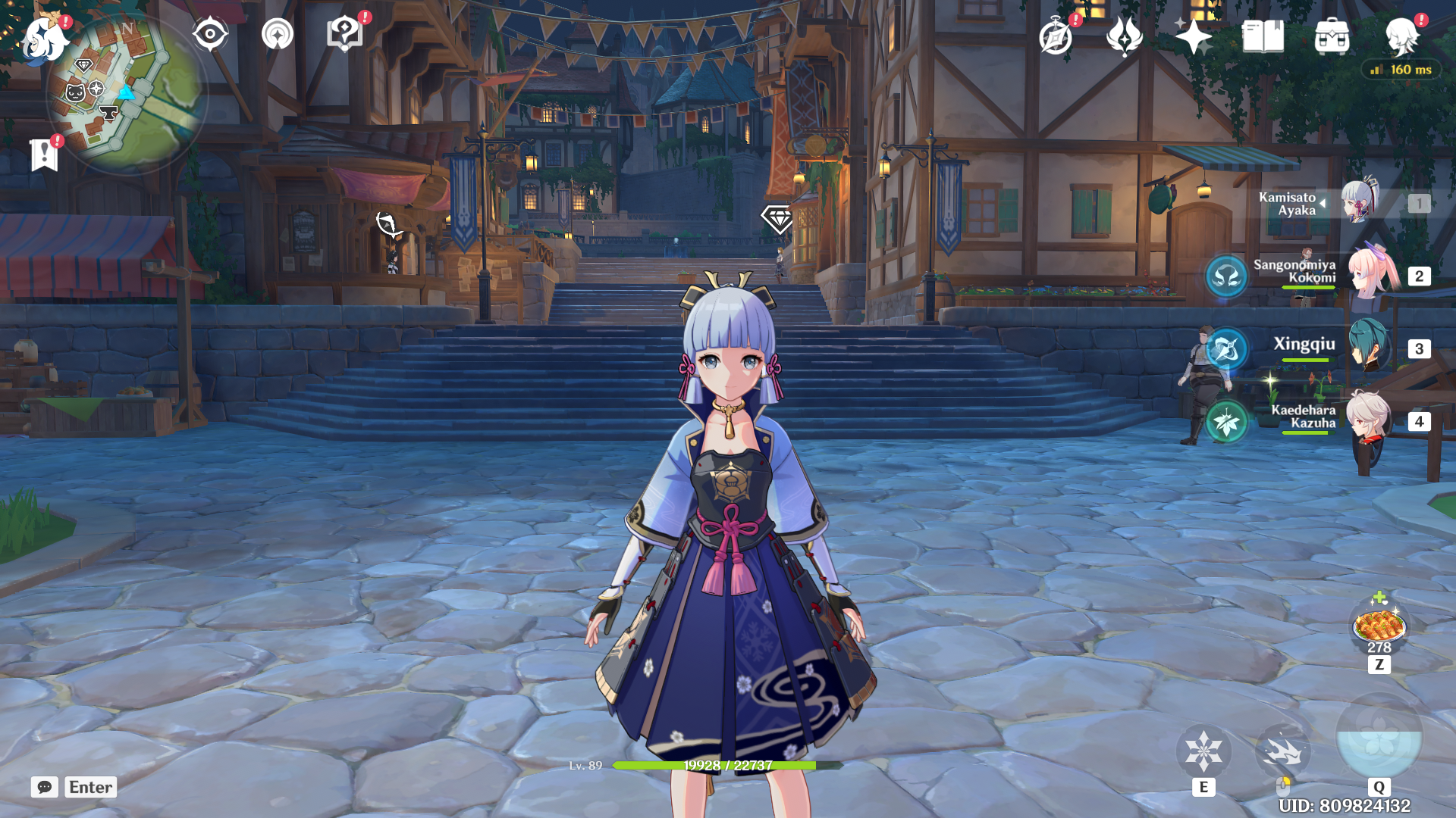 Ayaka representing Cryo in Genshin Impact