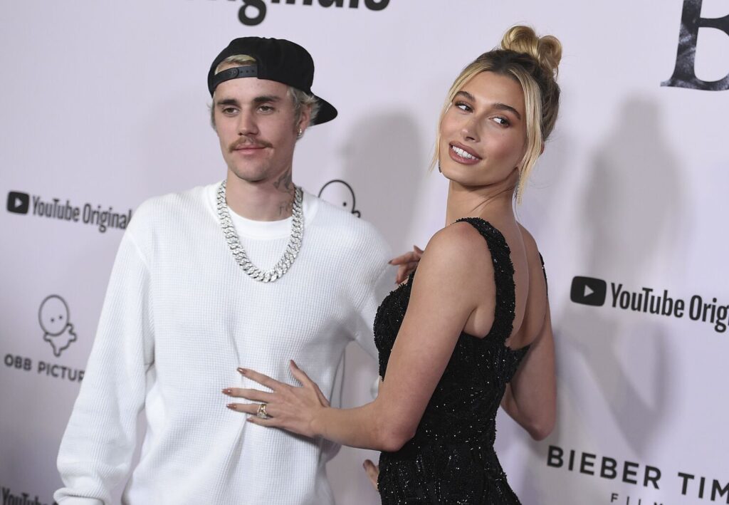 Justin Bieber with his wife Hailey