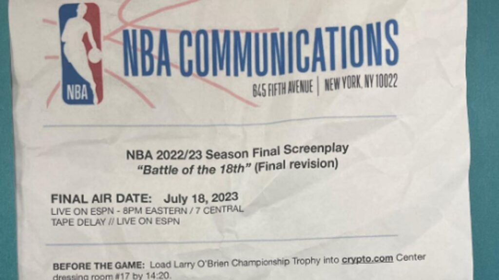 2023 NBA championship script leaked