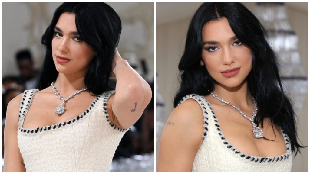 Dua Lipa flaunted a 100-carat diamond necklace on the Met Gala red carpet