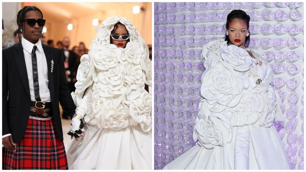 Rihanna wore a white outfit at Met Gala