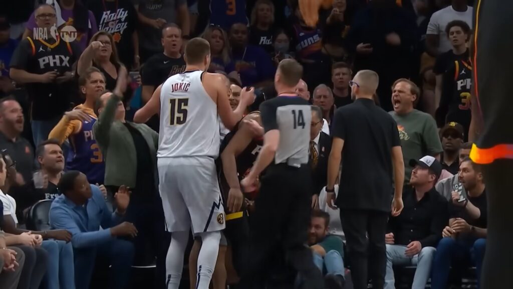 Nikola Jokic Elbows Mat Ishbia; Game 5