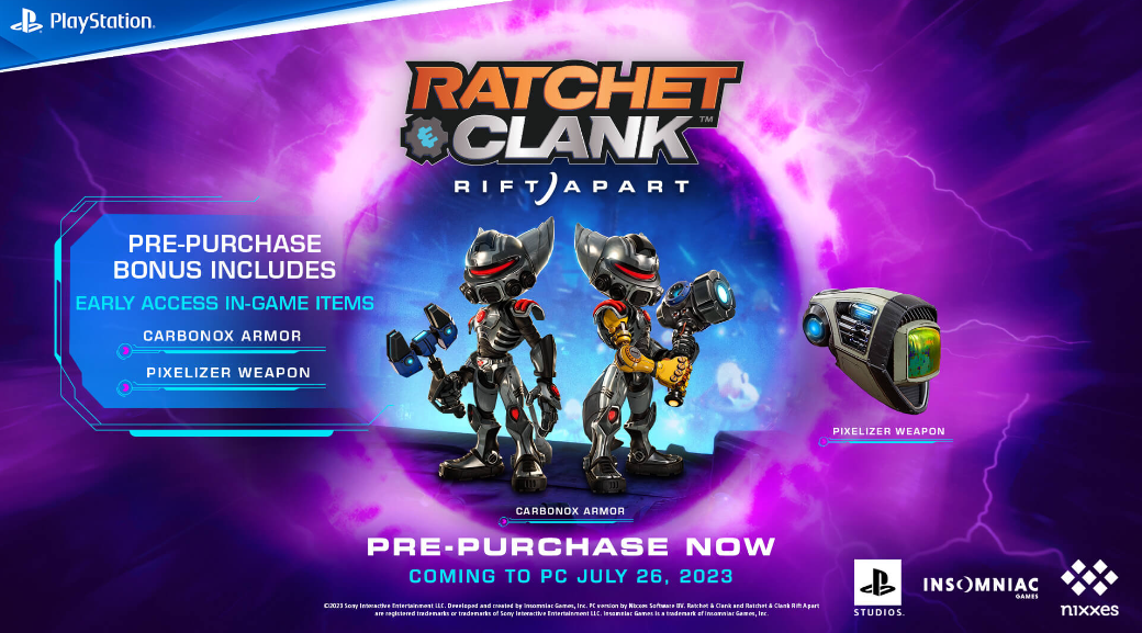 Pre order bonuses for Ratchet and Clank