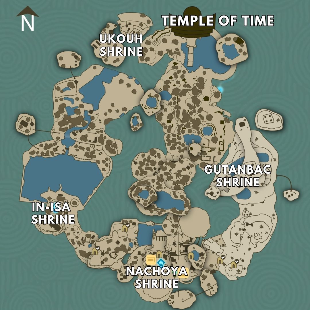 The Legend of Zelda: Tears of the Kingdom - Shrine and Temple of time location