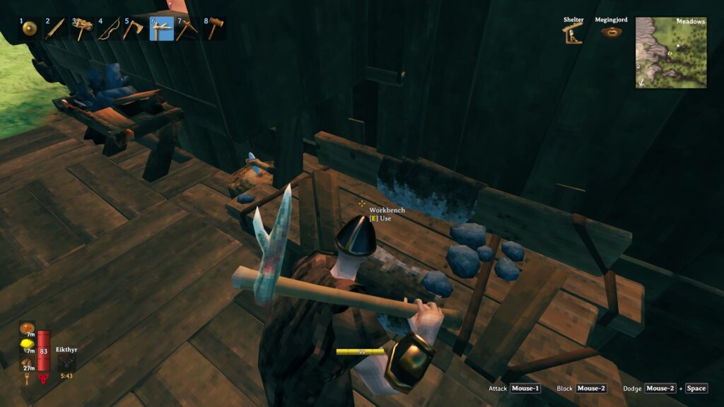 Valheim crafting table for crafting and repairs