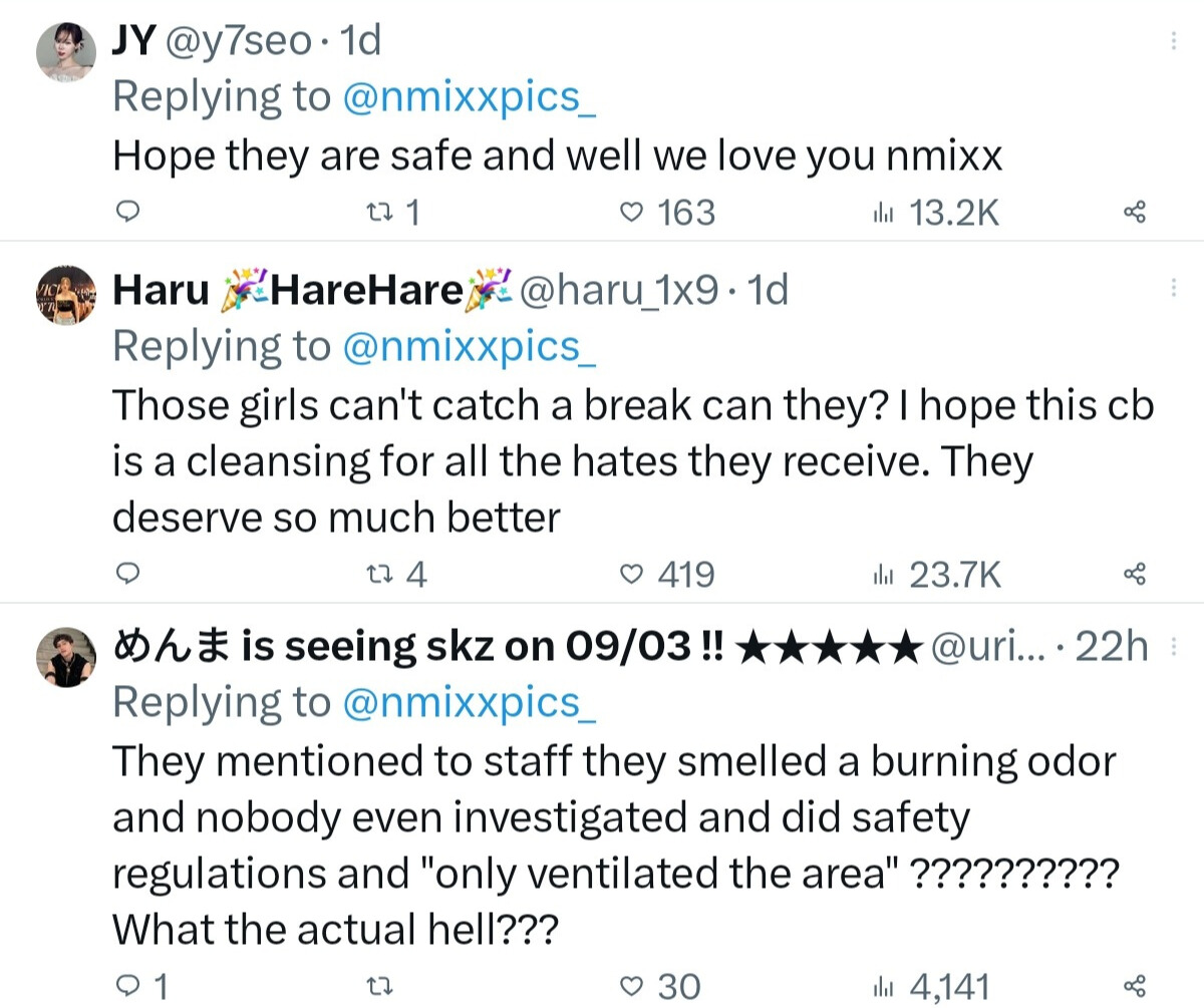 Fans react to NMIXX accident