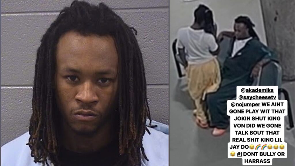 Chicago rapper Lil Jay prison inmate viral footage sit lap