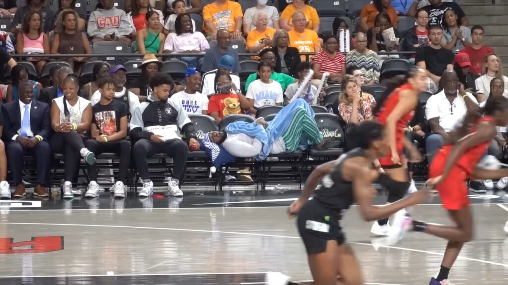 JiDion sleeping during a WNBA game