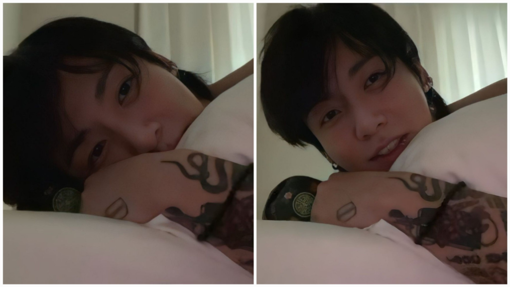Jungkook's shirtless Weverse livestream from bed goes viral on Twitter