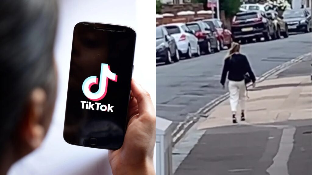 TikTok woman frozen in street viral video