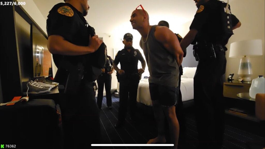 Streamer Fousey arrest Kick live stream
