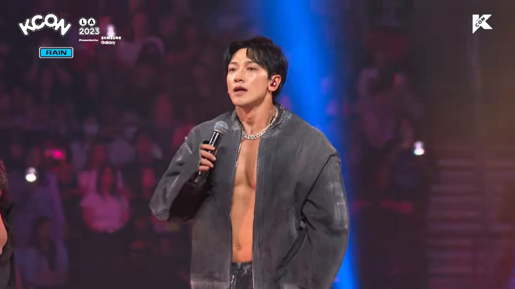 Why did Rain receive a ‘black ocean’ at KCON LA 2023?