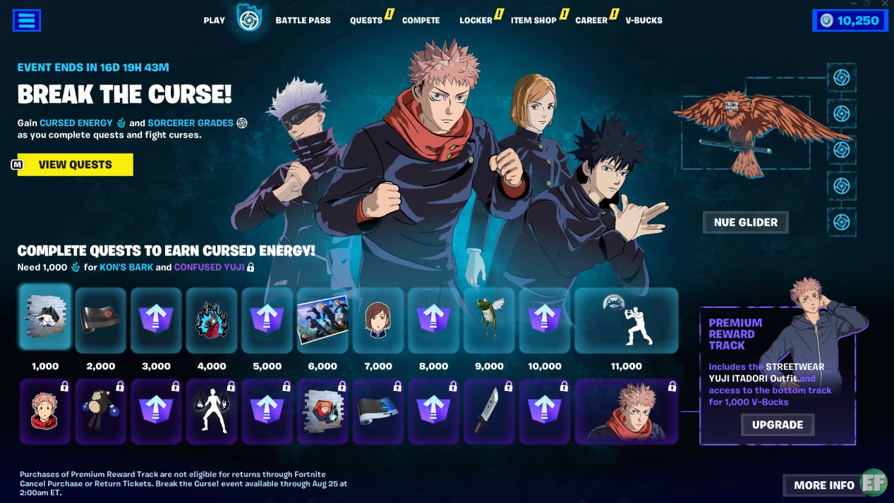 Fortnite x Jujutsu Kaisen: All Quests + Rewards - Jujutsu Kaisen Battle Pass