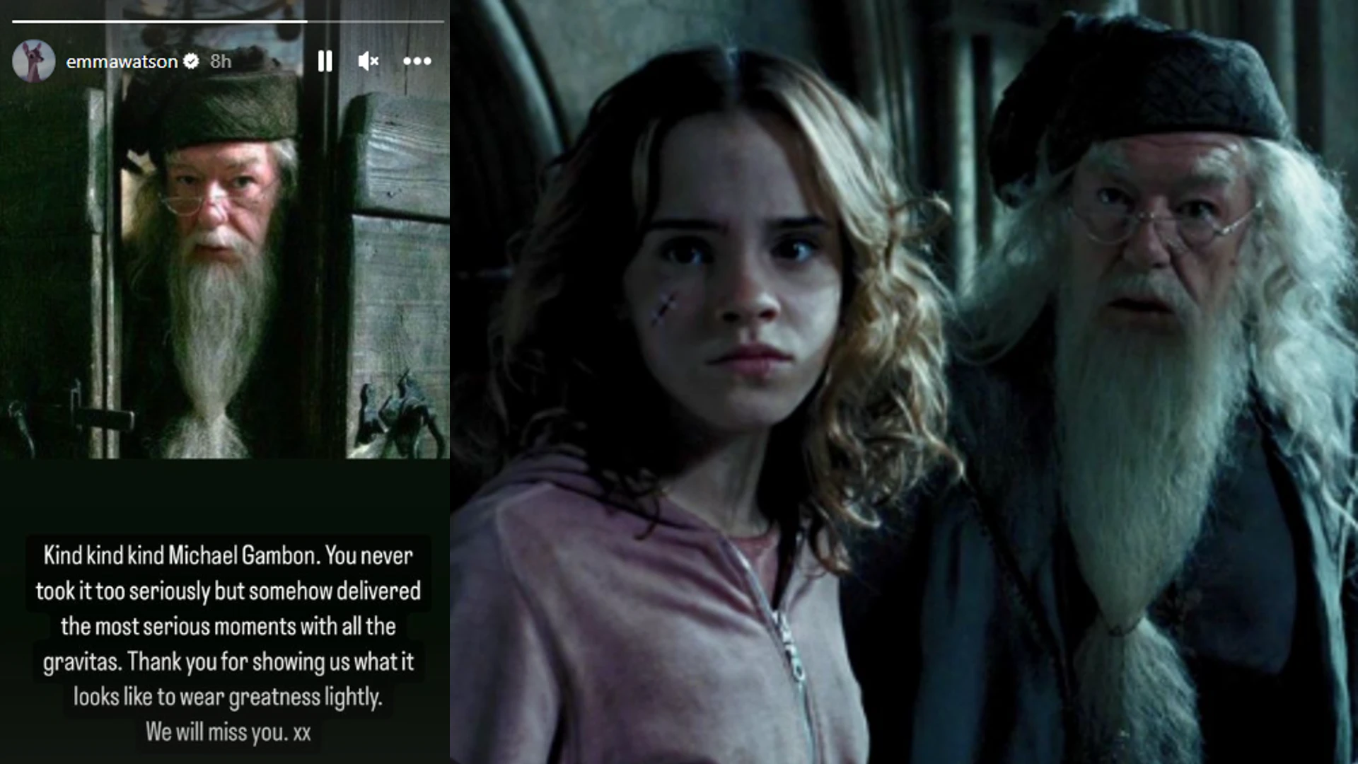 Emma Watson mourns Michael Gambons death