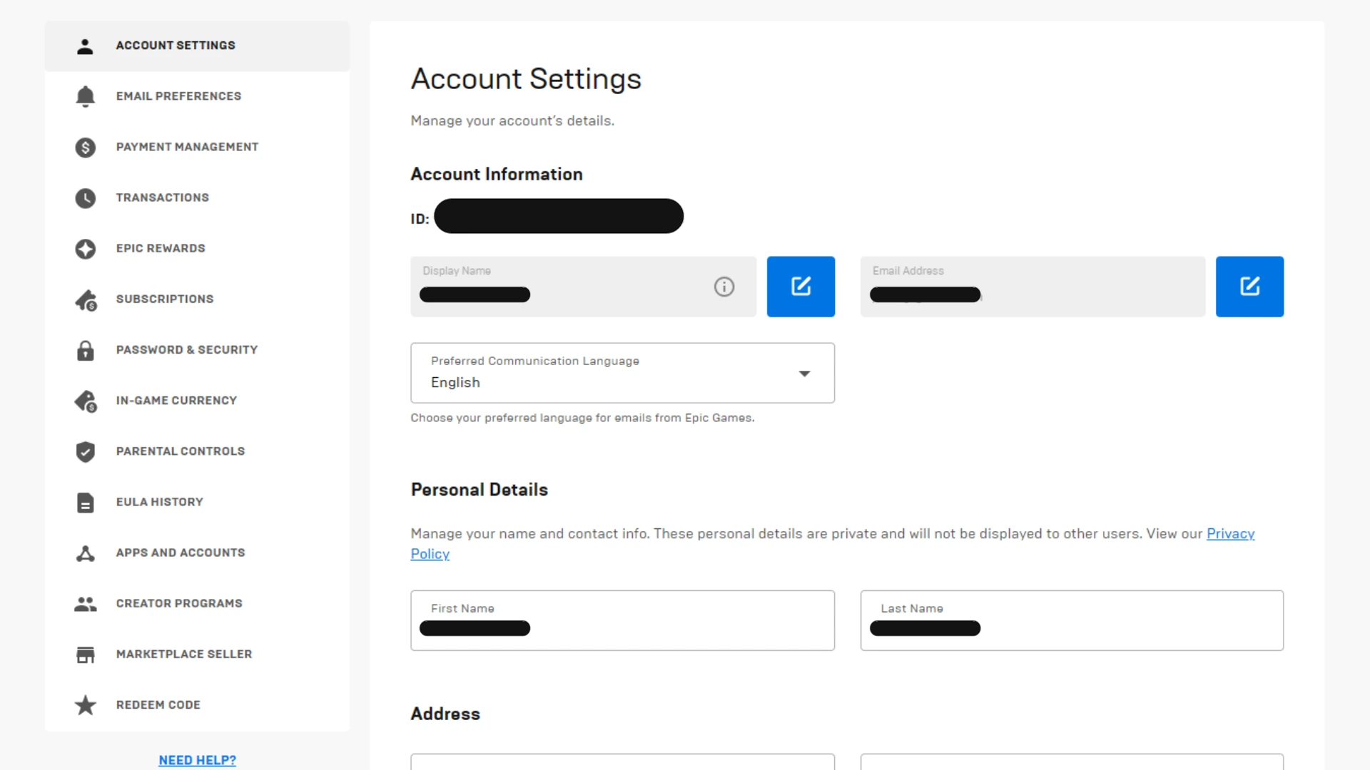 Epic Account ID