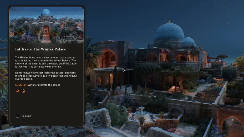 Assassin's Creed Mirage Winter Palace Quest