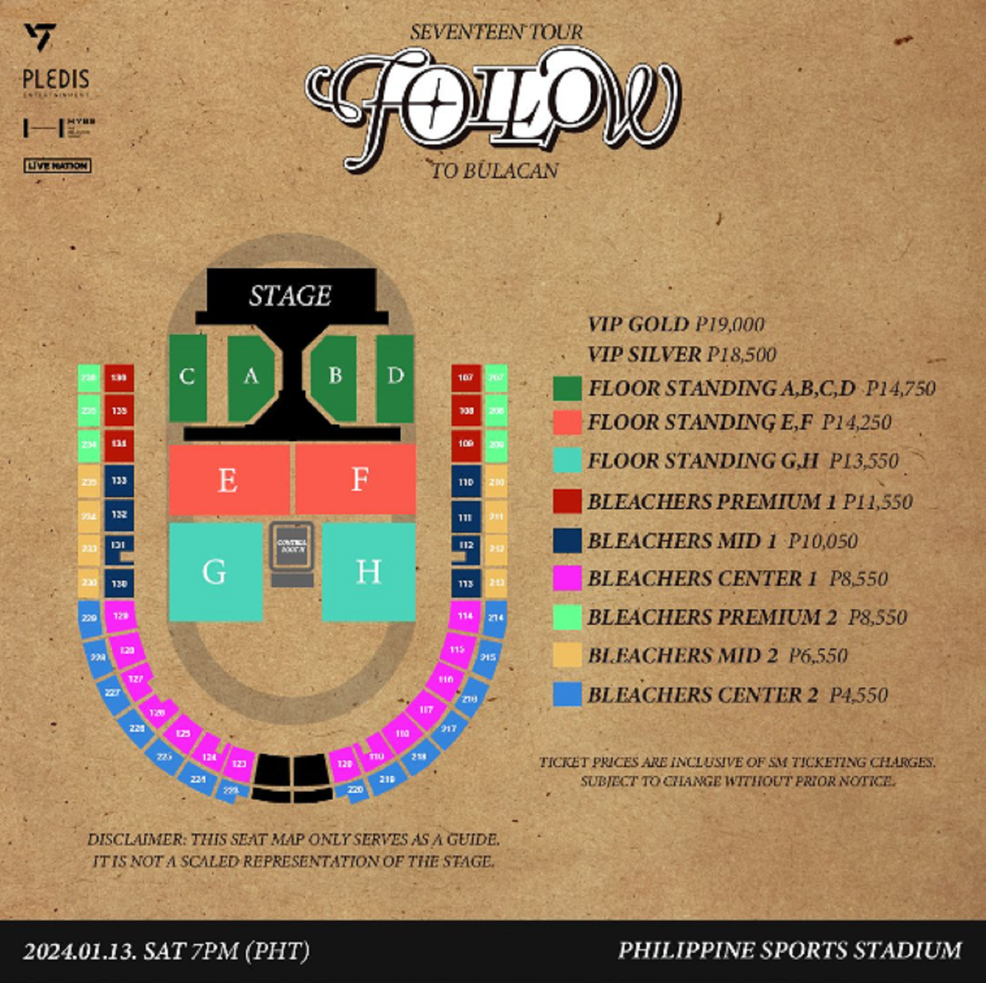 SEVENTEEN Follow Tour in Bulacan Seating Guide