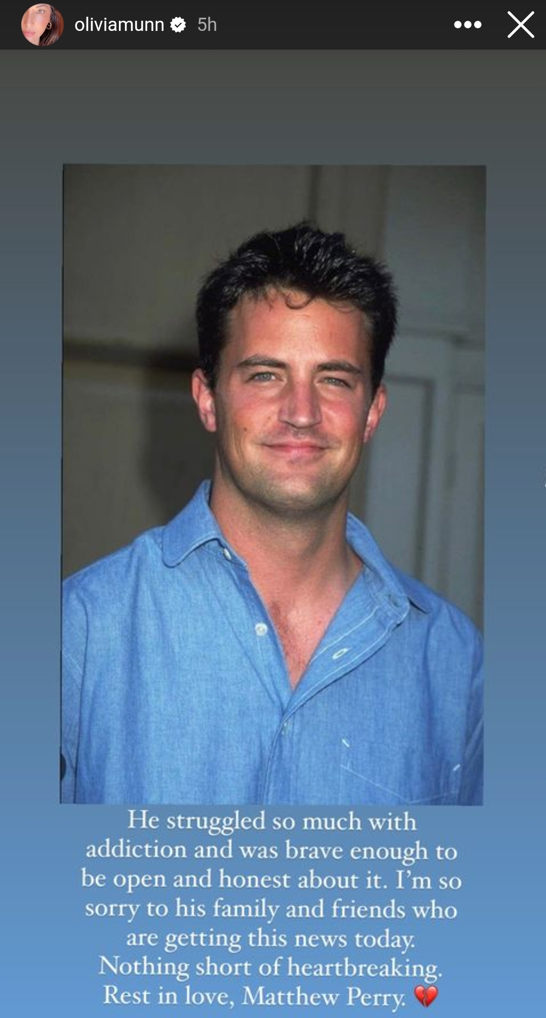 Olivia Munn on Matthew Perry's passing