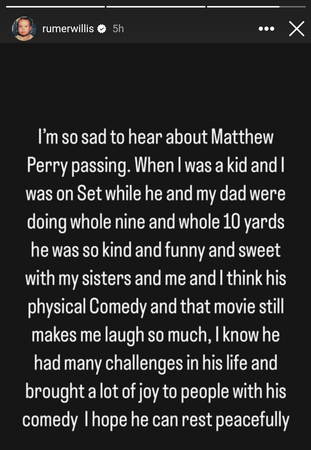 Rumer Willis on Matthew Perry's passing