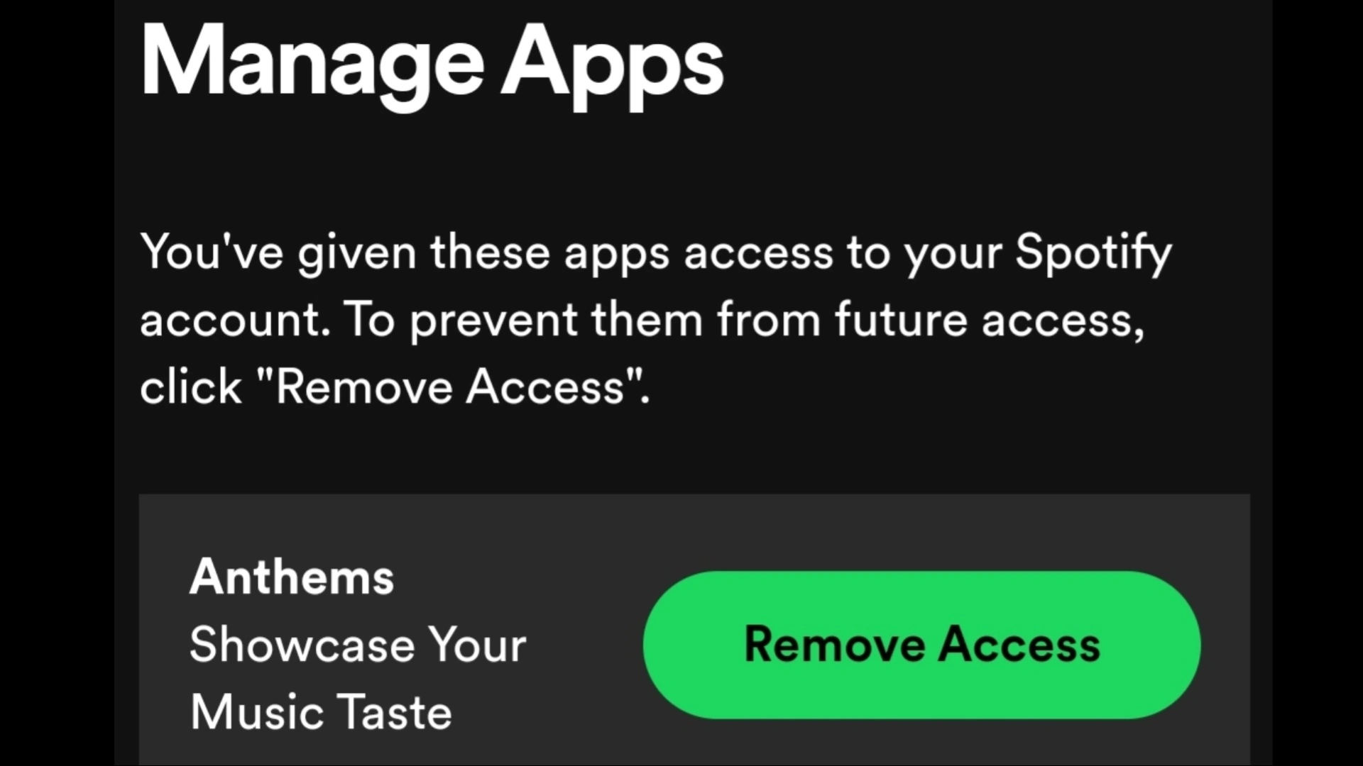Spotify Account, Manage Apps
