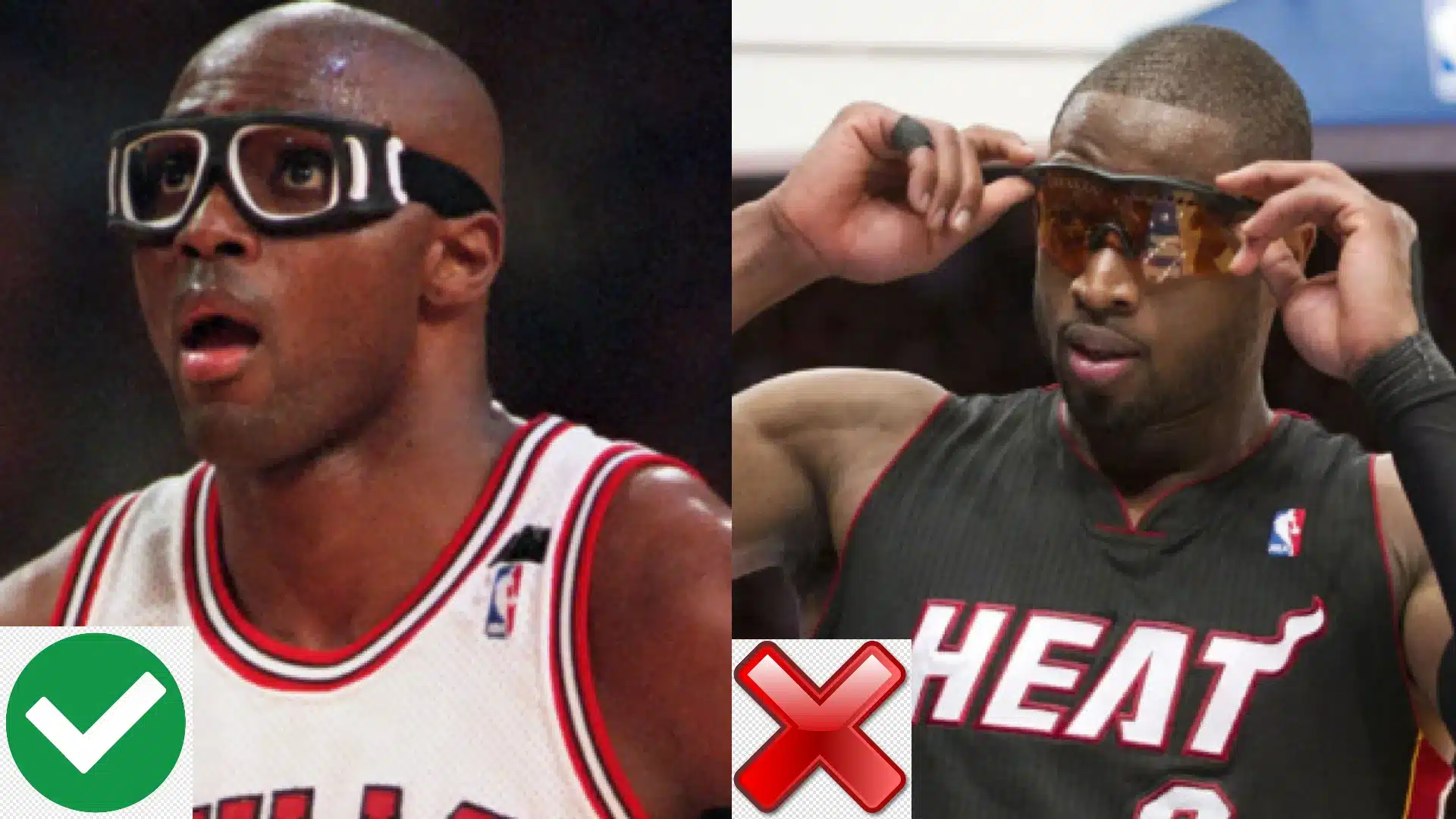 banned accessories in the NBA - Dwyane Wade tinted goggles