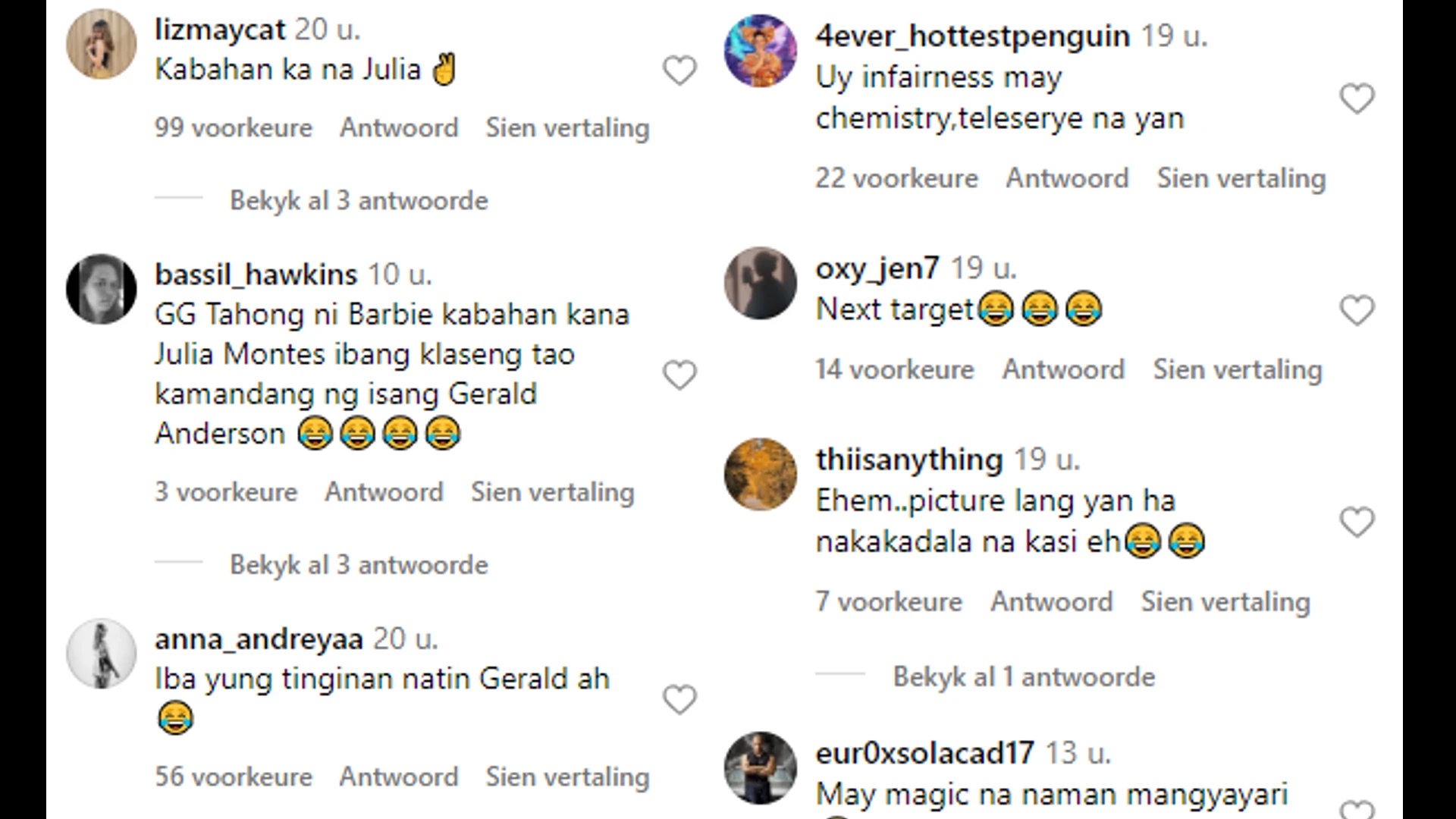 Barbie Imperial Gerald Anderson Julia Barretto - Netizens reactions