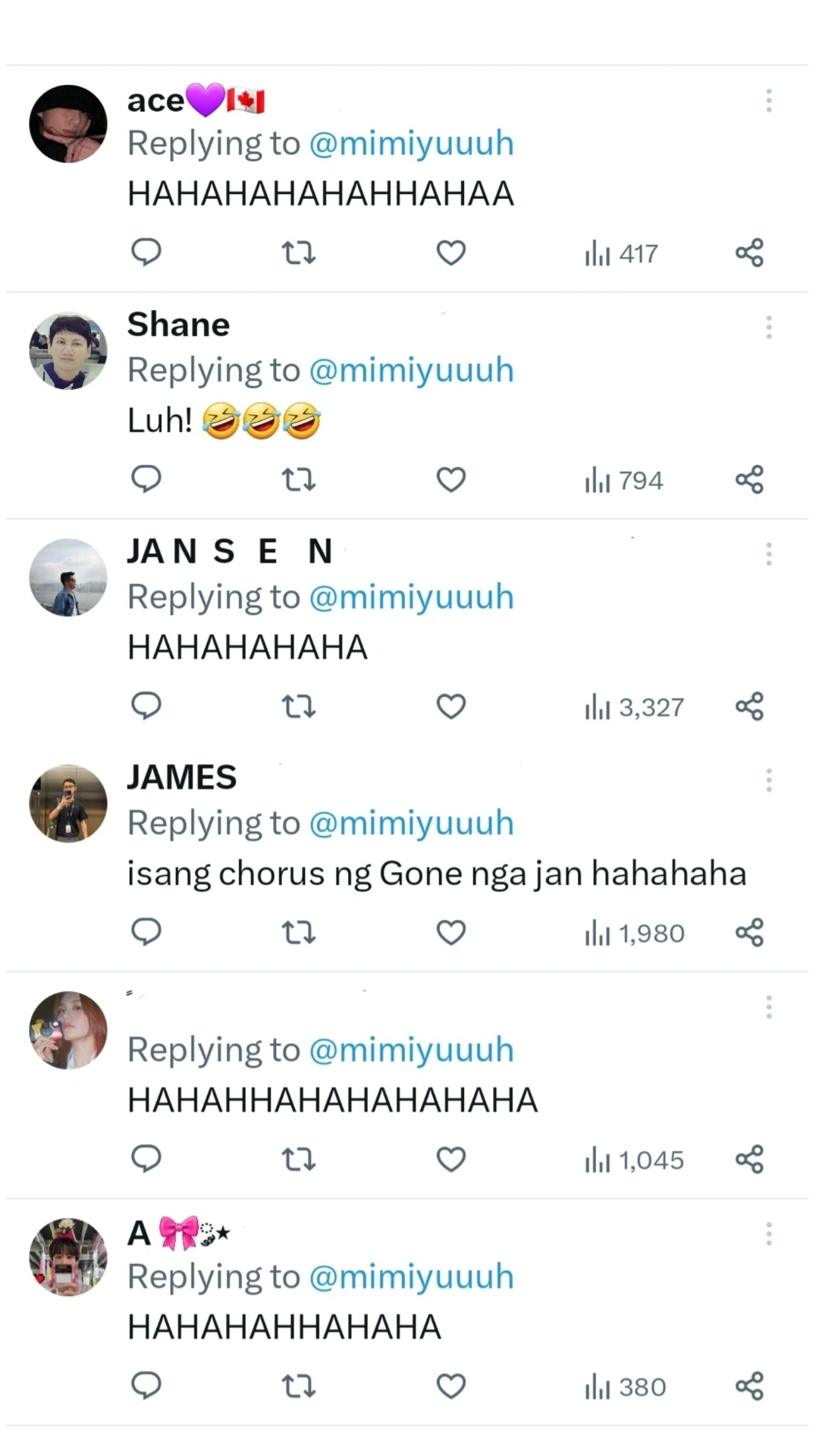 Mimiyuuuh Curse, replies under Tweet