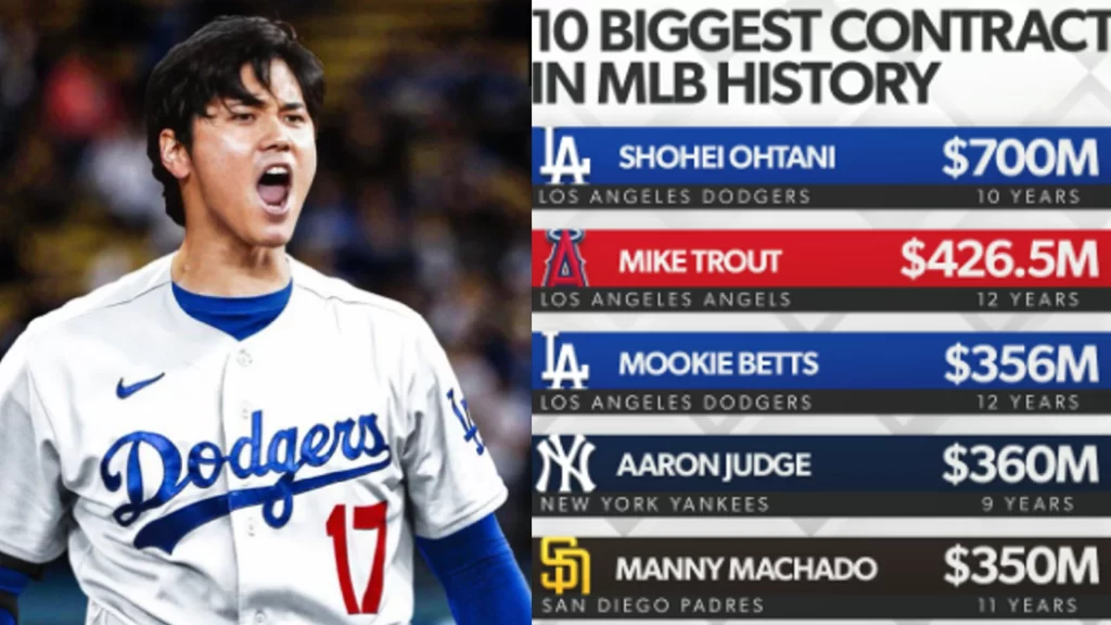 Shohei Ohtani $700 million 10 years contract with Los Angeles Dodgers
